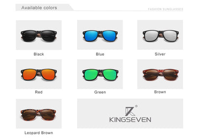 KINGSEVEN Brand 2023 Fashion Handmade Natural Wooden Sunglasses For Men Women Polarized Sun Glasses UV400 Mirror Male Eyewear