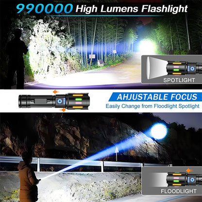 High Power Led Flashlights Long Shot Zoom Super Bright Flashlight Led USB Rechargeable Very Strong Torch Light For Camping