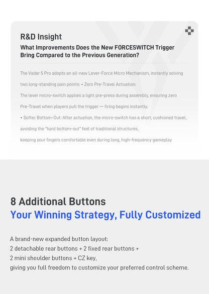 Flydigi Vader 5 Pro V2 Wireless Controller 4ms Low Latency FORCEFLEX Joystick 8 Remappable Buttons for NS Mobile TV PC