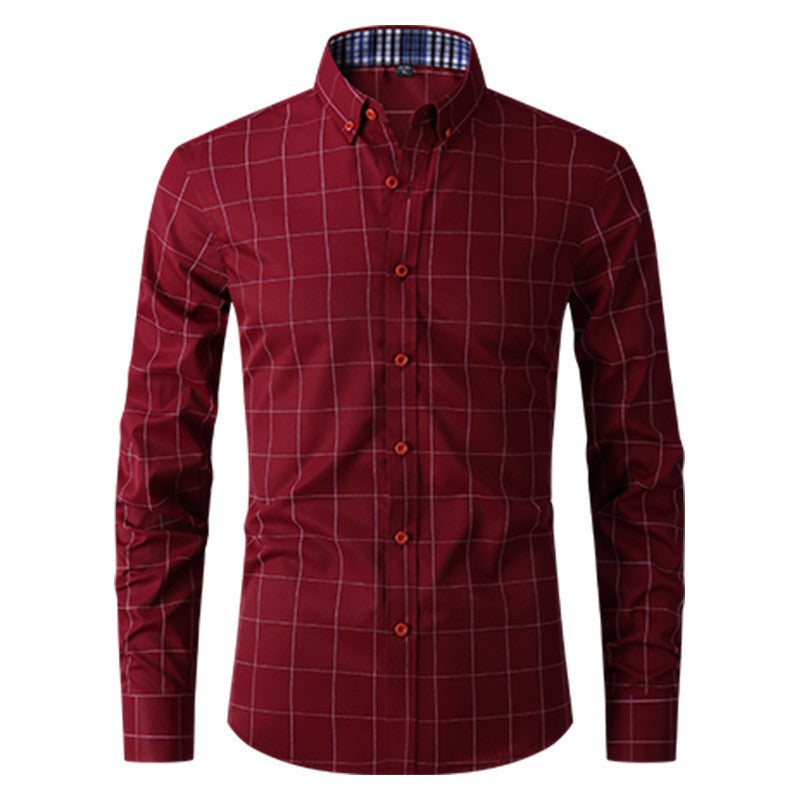Brand New Men Shirt Male Dress Shirts Plaids Men's Casual Long Sleeve Business Formal Plaid Men's Shirt Camisa Social