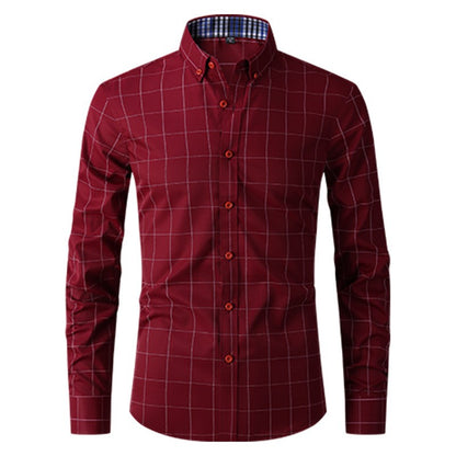 Brand New Men Shirt Male Dress Shirts Plaids Men's Casual Long Sleeve Business Formal Plaid Men's Shirt Camisa Social