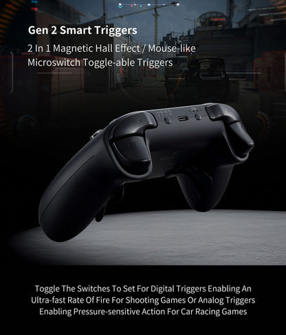 GuliKit TT Pro/Max Wireless Controller for Nintendo Switch 1/2 with Tension Adjustable TMR Joysticks for Windows Android iOS
