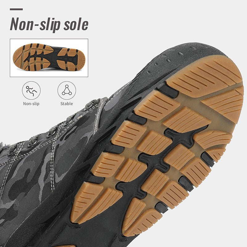 Botas de Neve Masculinas de Inverno Super Quentes Botas de Caminhada Masculinas Impermeáveis Botas Masculinas de Exterior Tênis Antiderrapantes de Borracha Botas Masculinas de Trabalho de Cano Curto