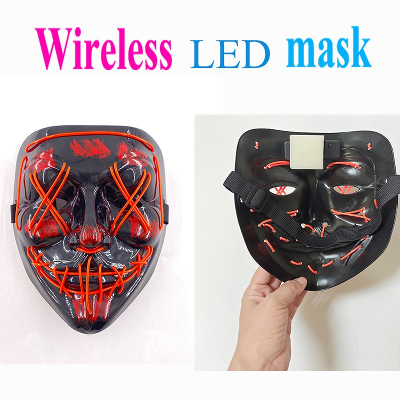 Wireless Purge Luminous LED Mask Adult Full Face Headgear Costumes Cosplay Mask Carnival Horror Masquerade Glow In The Dark