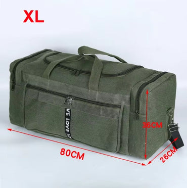 Large Canvas Travel Duffel Bag Waterproof Men's Shoulder Luggage Storage Bags Outdoor Trainning Fitness Sports Handbag XA927D