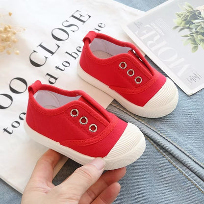 New Children's Low Cut Canvas Shoes Breathable Boys' Cloth Shoes Fashion Girls' Casual Shoes Colored Biscuit Shoes