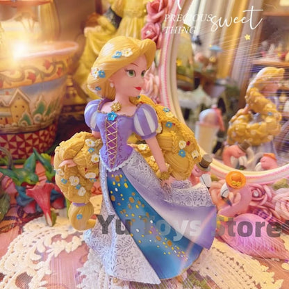 2025 20cm Disney Personagem Frozen Elsa Anna Branca de Neve Rapunzel Boneco de Resina Anime Decoração Modelo Coleção Menina Brinquedos Presente Infantil