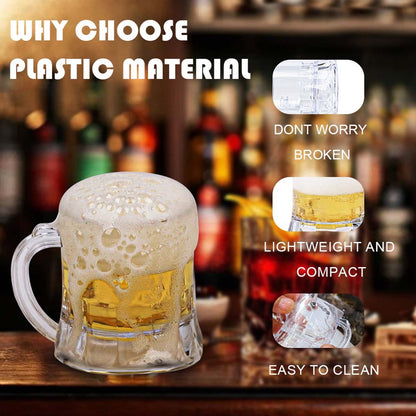 1/6Pcs Mini Clear Beer Stein, 2oz Beer Mugs, Shot Glasses for Drinking Beer Festival Birthday Party Supplies, Wedding Wine Glass