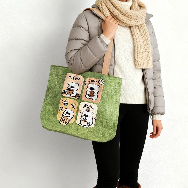 1 Piece Custom Tote Bag for Your Design Waterproof Dupont Paper Beach Bag Large Capacity Eco Shopping Shoulder Bag Woman