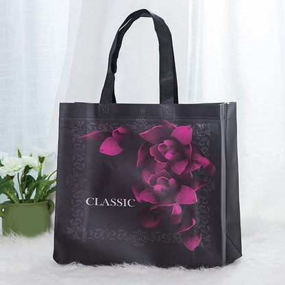 Reusable Non-Woven Fabric Shopping Bag Butterfly Printing Eco Bag Foldable Large Capacity Travel Storage Tote Shopper Bag