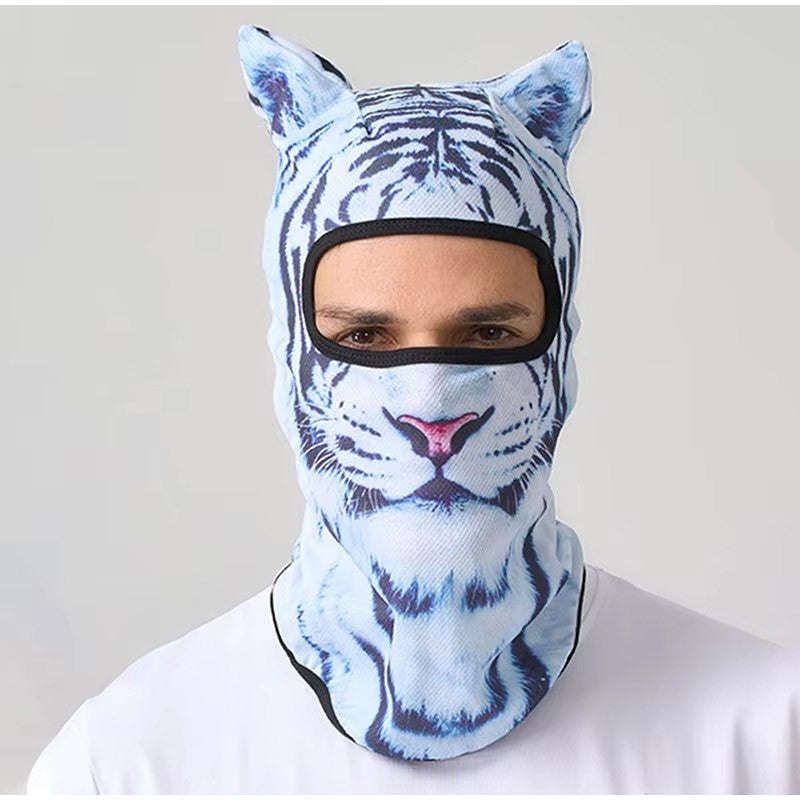 3D Cat Ski Balaclava Cute Animal Face Covering Full Face Hood Novelty Motorcycle Motocross Mask Windproof Warm Snowboard Hat