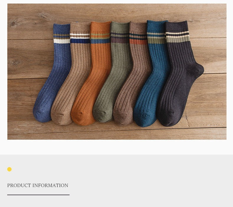 10 Pair Men's Striped Socks Spring Fashion Casual Socks High Quality Harajuku Retro Socks Man