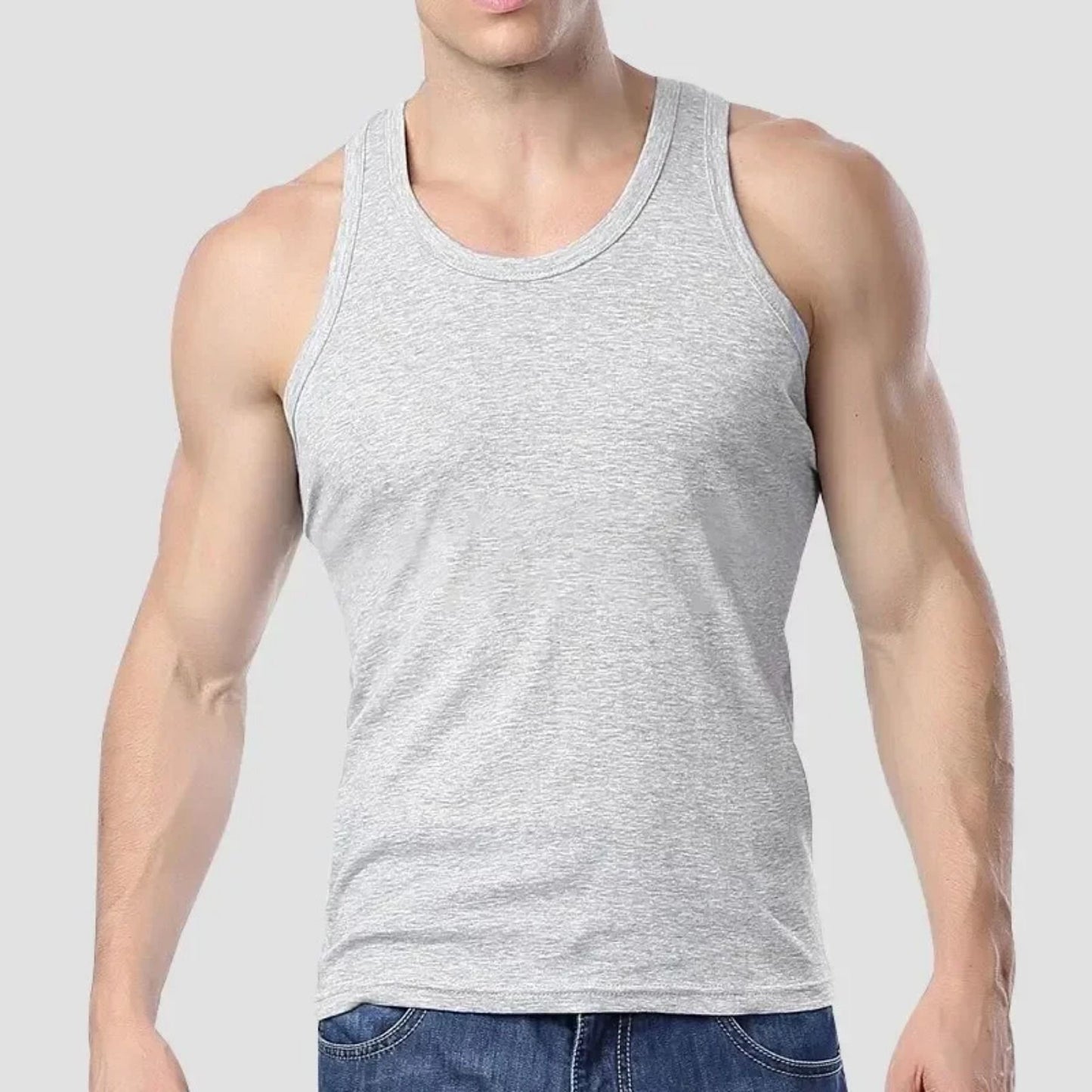 2025 New Men's summer lightweight cotton tight vest, casual family pajamas, outdoor tight top, breathable quick-drying vest