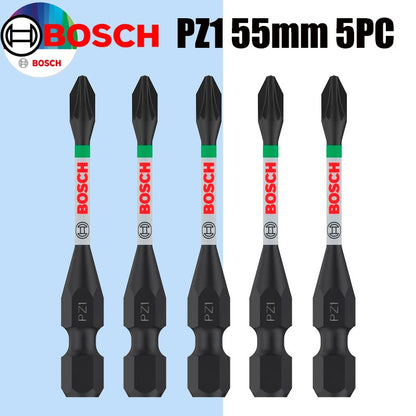 Pontas de chave de fenda de impacto BOSCH PH/PZ 55mm Aço modificado S2 Processo de tratamento térmico Ferramentas de fixação de alta durabilidade