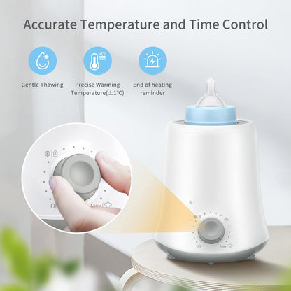 Milk Warmer Multifunctional Baby Bottle Warmer Fast Heat Auto Shut Off Food-grade PP Stainless Steel Materials US Plug