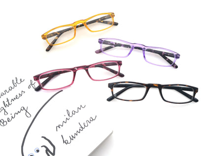 Women Men Reading Glasses Classic Small Rectangle Frame Spring Hinge Ulrta Comtable Wear Readers Eyeglass with Diopters
