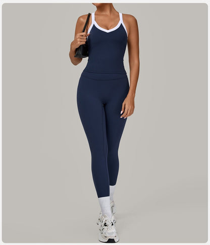 Yoga Suit Sports Fitness High Waist Peach Hip Tight Removable Padding Sports Bra Outfit Running Workout Clothes Gym Leggings Set