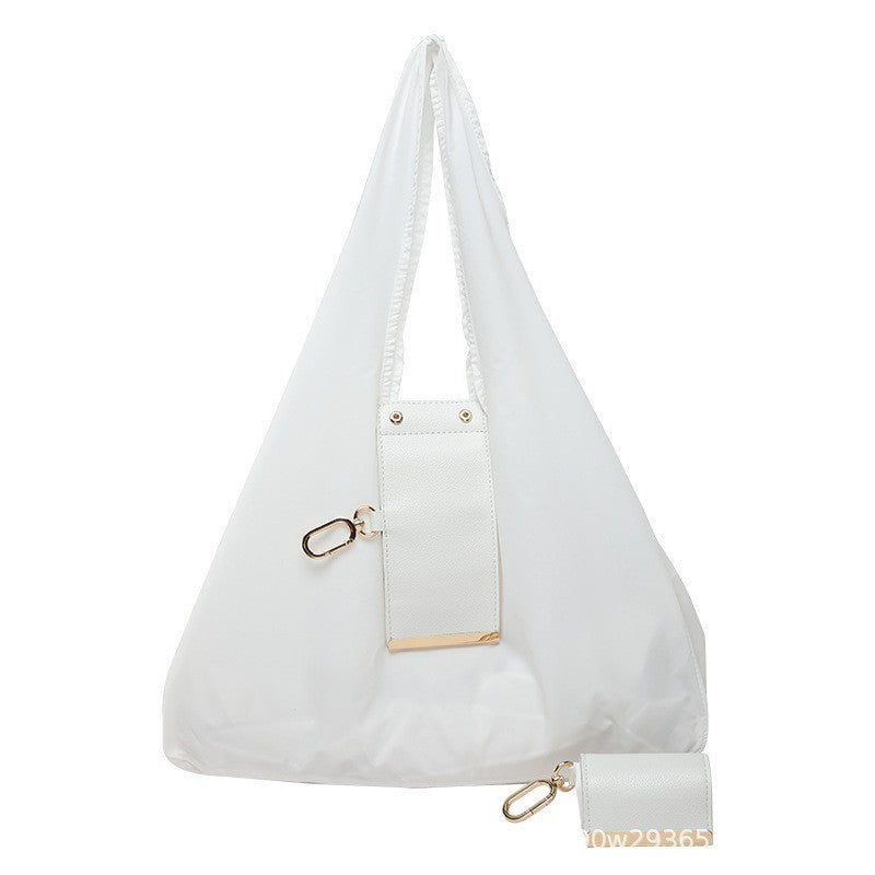1PCS PU Polyester High Quality Hanging Bag for Shopping Large Capacity Foldable Portable Shopping Bag,Storage bag