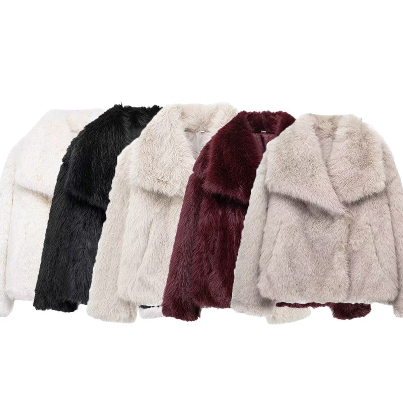 MUJER 2025 Faux Fur Coat Women Fluffy Women's Winter Jacket Long Sleeve Warm Winter Woman Coat Luxury Outerwears Coats for Woman