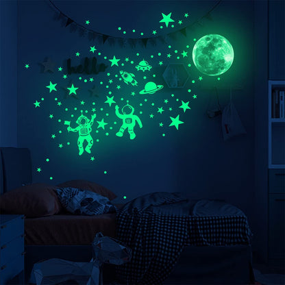 1Set Fluorescent Meteor Stars Glow in the Dark Wall Stickers for Kids Room Bedroom Home Decoration Ceiling Decoration Decals