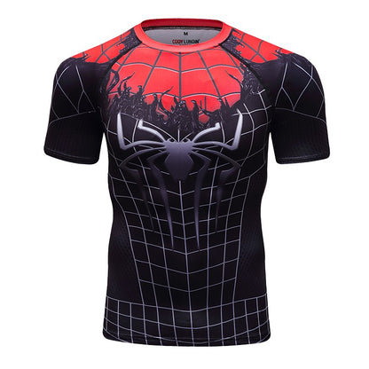 New Men Comics Cosplay Spiderman Iron Man Compression T-shirt Short Sleeve Sport Tees Tops Fitness Sportwear Marvel Clothes