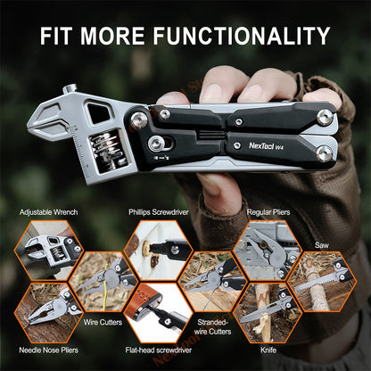 NexTool 11 em 1 Multiferramenta Chave Inglesa W4 Alicate Chave Ajustável Canivete Ferramentas Manuais Chave de Fenda Serra para Madeira Ferramentas para Trabalhar Madeira