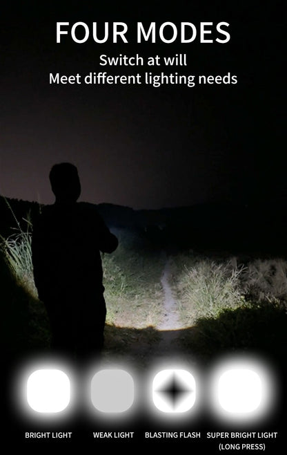 Mini LED Flashlight Keychain Multifunctional Portable COB Camping Lamps USB Charging Work Lights Outdoor Pocket Lamp With Magnet