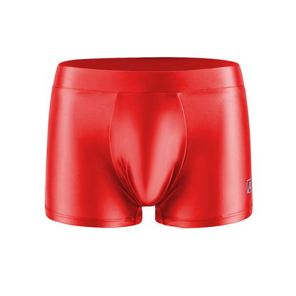 AMORESY Men's Satin Glossy Boxer Shorts Breathable High Elastic Sports Thin Soft Brief Swimming Fitness Solid Leggings Underwear
