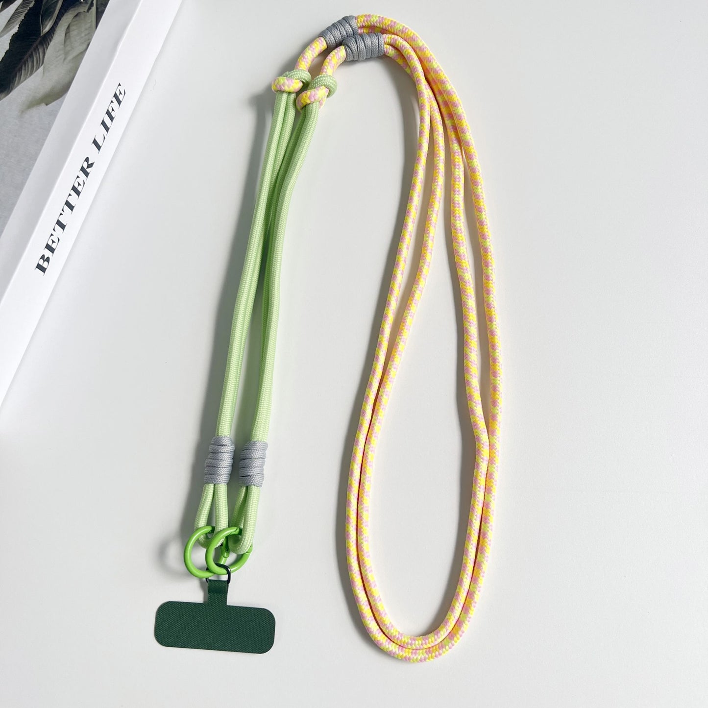 Personalized Trend Double Color Mobile Phone Universal Lanyard Diagonal Span Long Rope Shoulder Strap Rope Fashion Safety Rope