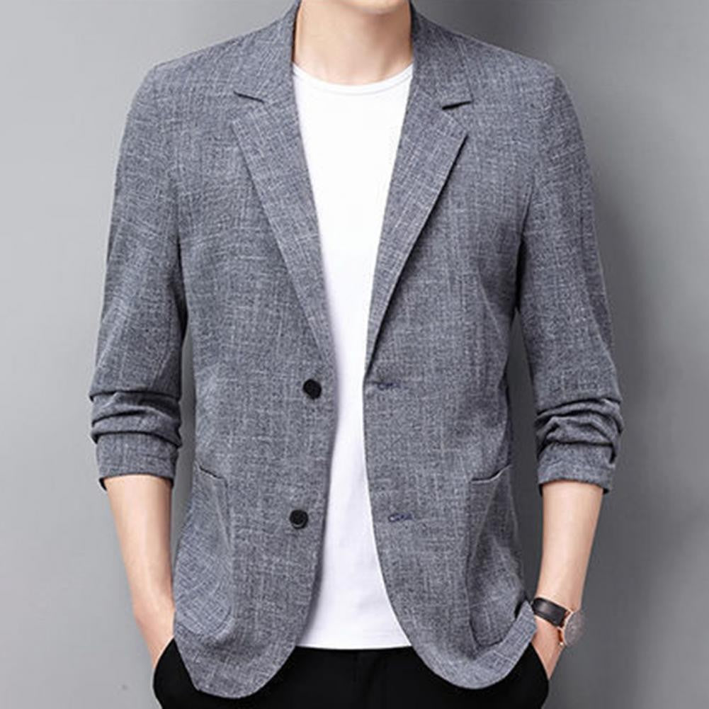 Summer Men Thin Coat Men s Suit Jacket Autumn Linen Solid Color Casual Suit Korean Slim Fit Formal Business Suit Jacket