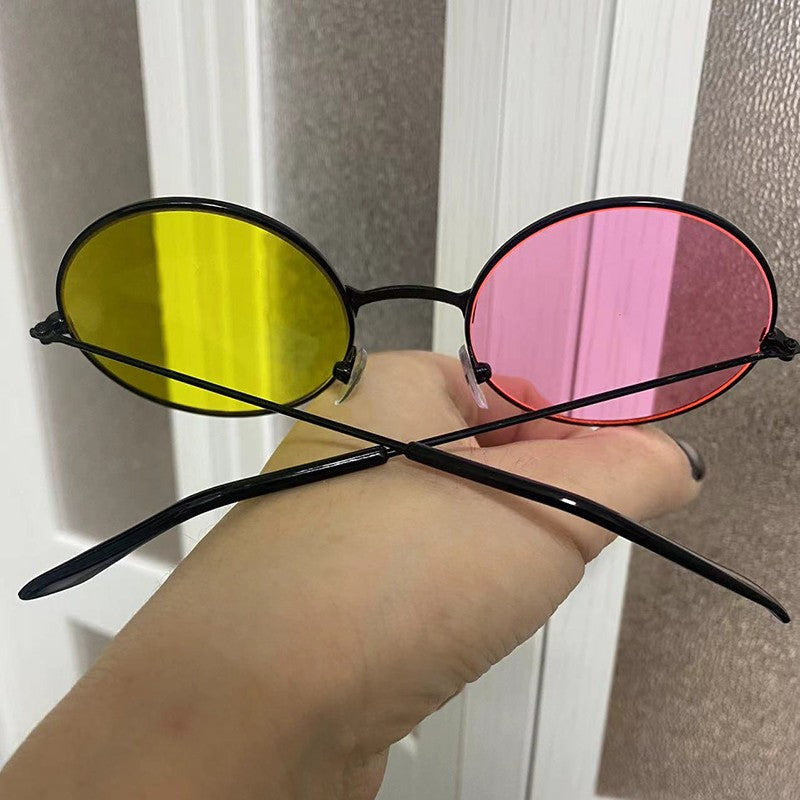 Men Spamton Cosplay Glasses Boss Spamton Cosplay  Mixed Color Sunglasses Cos Prop Round Frame Sunglasses Halloween Accessories