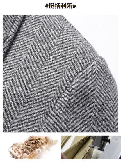 Autumn Winter Woolen Jacket for Men High-quality Casual Business Short Trends Coat Thickened and Warm Social Overcoat 2023
