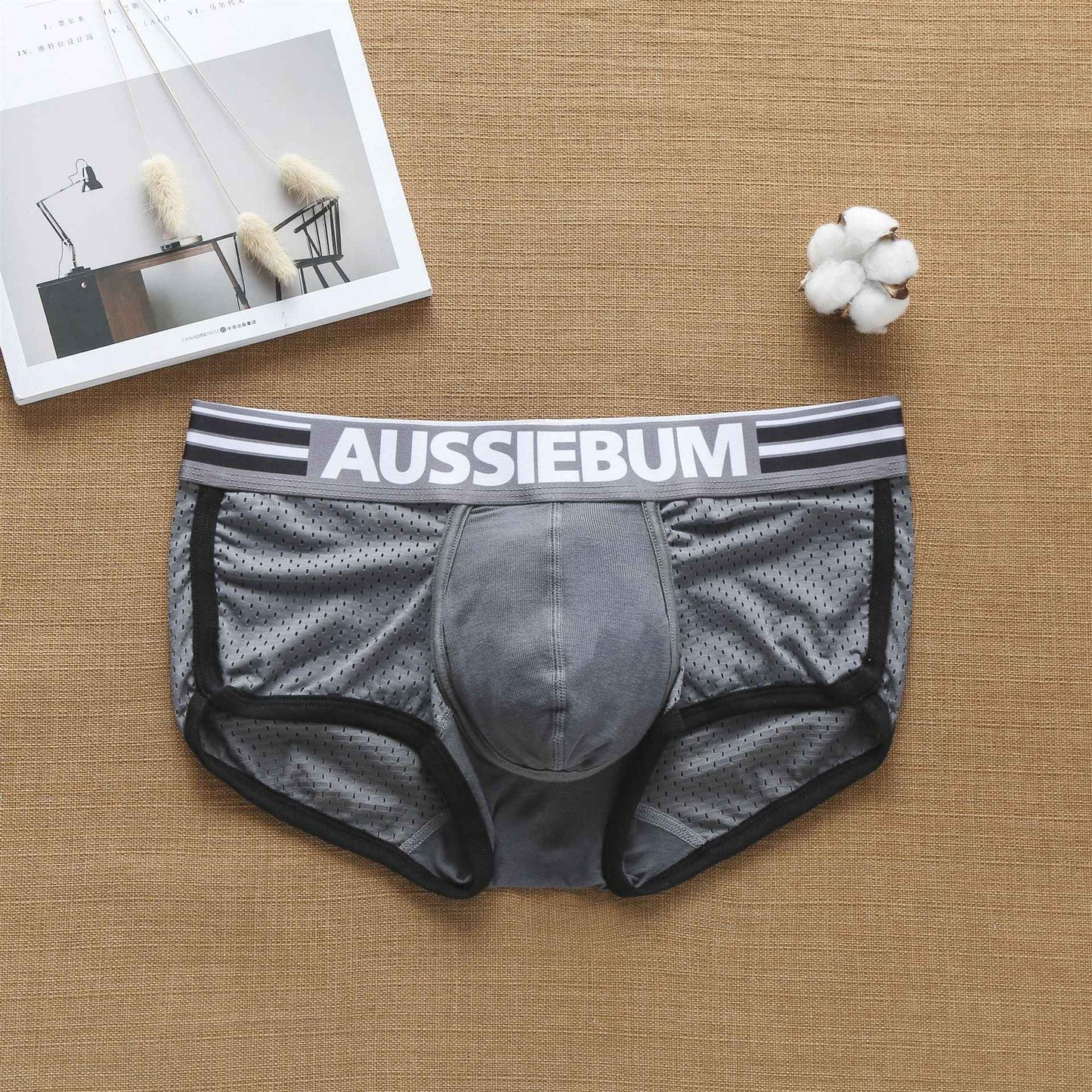 Men's boxers pure cotton mesh fashionable youth underwear student underpants
