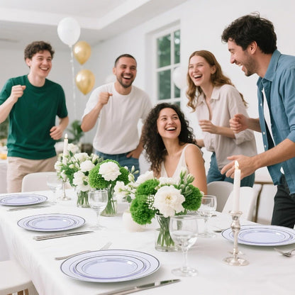 350PCS Silver Plastic Dinnerware Set for 50 Guests Fancy Disposable Plates for Party Include: 50 Dinner Plates 50 Dessert Plate