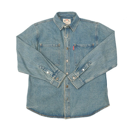 Retro Waed Denim Workwear irt Casual Everyday Basic Long Sve irt Trendy Autumn Cotton 00% Button up Pure Color