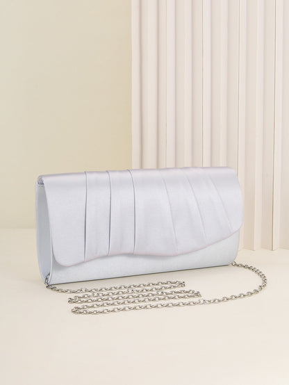 Ladies Dinner Bag Pleated Solid Color Clutch Party Dinner Wedding Light Luxury Envelope Evening Bag for Prom, Dinner/Banquet