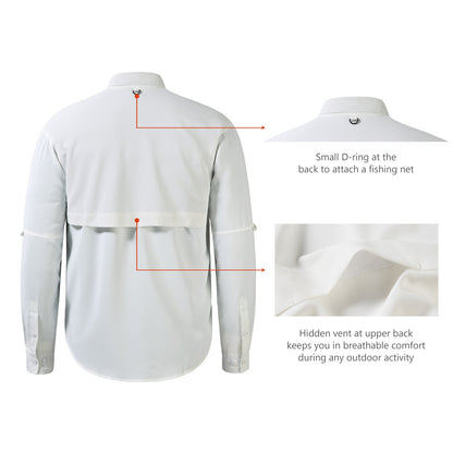Camisa de botão Bassdash para homens, camisa de verão para usar em festas ou para pesca e sobrevivência na natureza, à prova de sol SD1