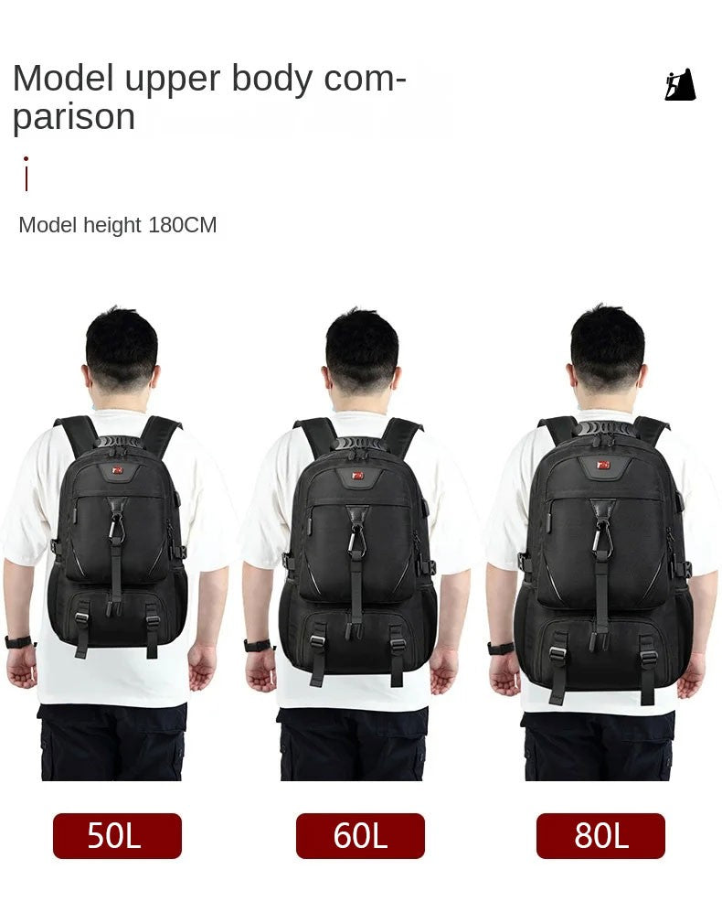 Mochila de Viagem 50L 60L 80L para Mulheres e Homens Mochila Masculina de Grande Capacidade para Viagem de Negócios Mochilas Impermeáveis ao Ar Livre Bolsa Feminina para Laptop