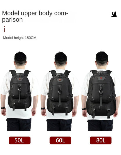 Mochila de Viagem 50L 60L 80L para Mulheres e Homens Mochila Masculina de Grande Capacidade para Viagem de Negócios Mochilas Impermeáveis ao Ar Livre Bolsa Feminina para Laptop