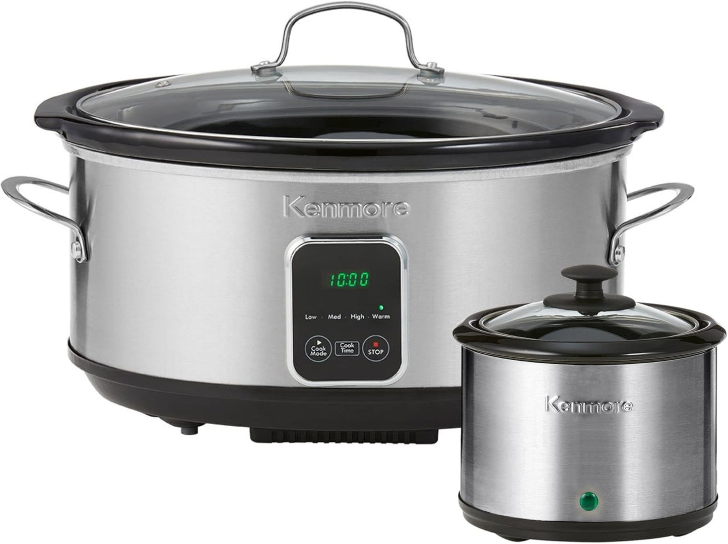 Panela Elétrica de Lenta Cocção Programável de Aço Inoxidável Kenmore 7 Litros para Arroz Aquecido e Cozido Sous Vide