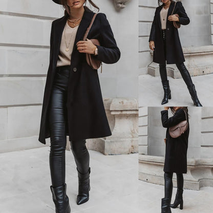 Casual Women Autumn Winter Pocket Lapel Overcoat Button Warm Long Coat Jacket 2020 HOT SALE