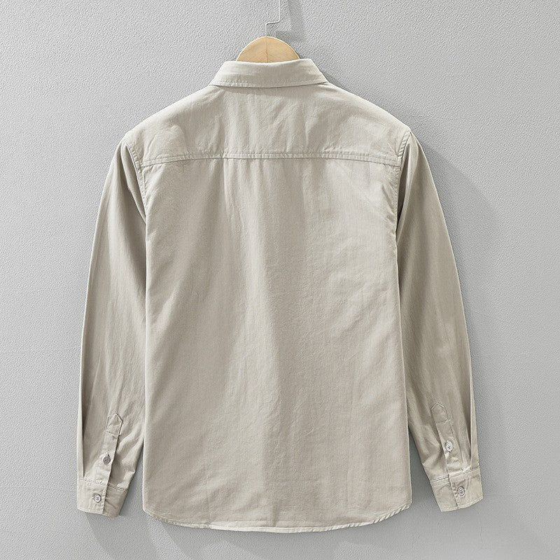 100% Cotton Long Sleeve Shirt for Men Clothing Multi-pockets Versatile Streetwear 2025 Autumn New Casual Cargo Mens Shirt