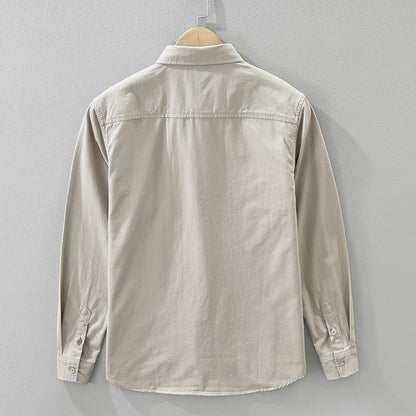 100% Cotton Long Sleeve Shirt for Men Clothing Multi-pockets Versatile Streetwear 2025 Autumn New Casual Cargo Mens Shirt