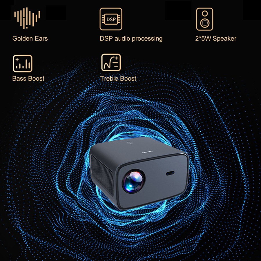 Projetor Lenovo X3 1080P 2K com foco automático compatível com jogos, smart TV, WiFi, Bluetooth, Android e home theater smart.