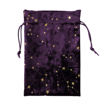 Velvet Tarot Oracle Cards Storage Bag Star Printed Tarot Pouch Rune Dice Crystal Jewelry Bag Multiple Use Pouch for Home Storage