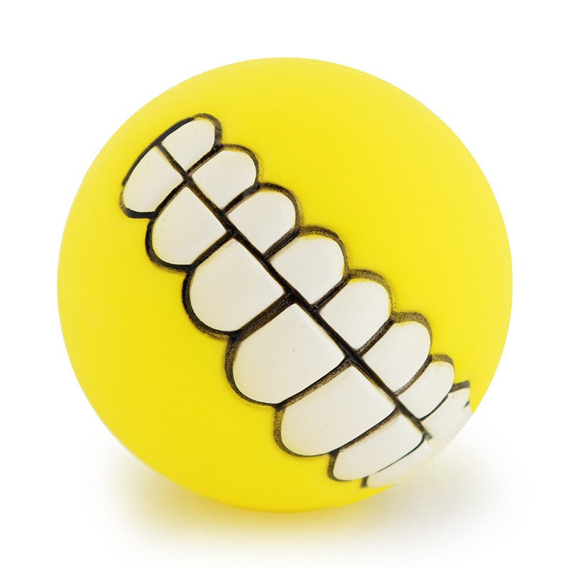 Bola para cães com dentes, brinquedo engraçado para truques, brinquedo de silicone para cães, brinquedo de mastigar com guincho, brinquedos sonoros para cães, brinquedos para cachorros, brinquedo interativo para gatos