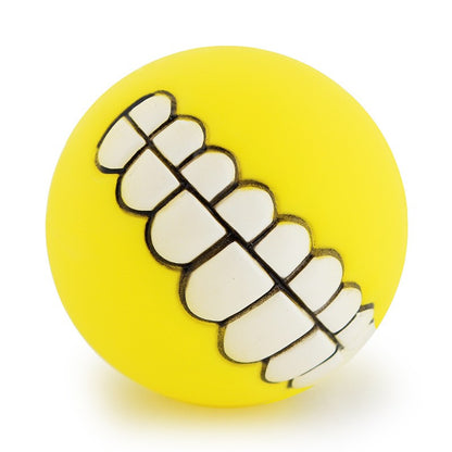 Bola para cães com dentes, brinquedo engraçado para truques, brinquedo de silicone para cães, brinquedo de mastigar com guincho, brinquedos sonoros para cães, brinquedos para cachorros, brinquedo interativo para gatos