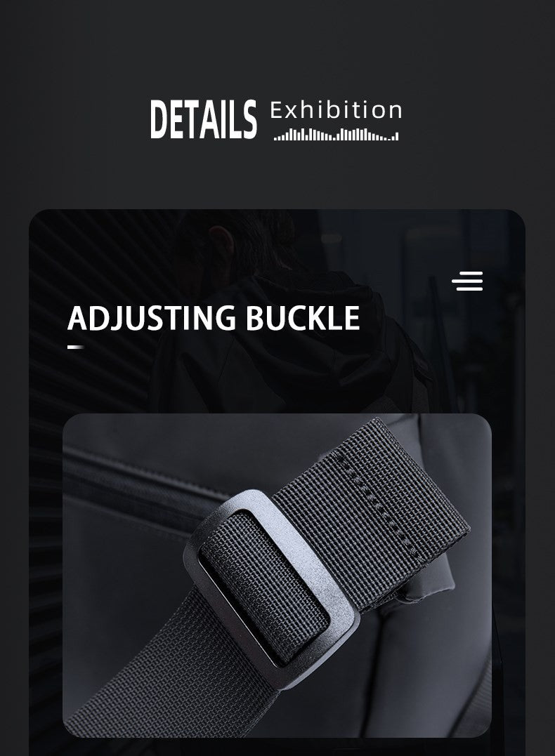 Waterproof Crossbody Bag Men Large Capacity 15 inch Laptop Fashion Shoulder Bag Solid Black Light Portable Anti-theft Zipper Bag