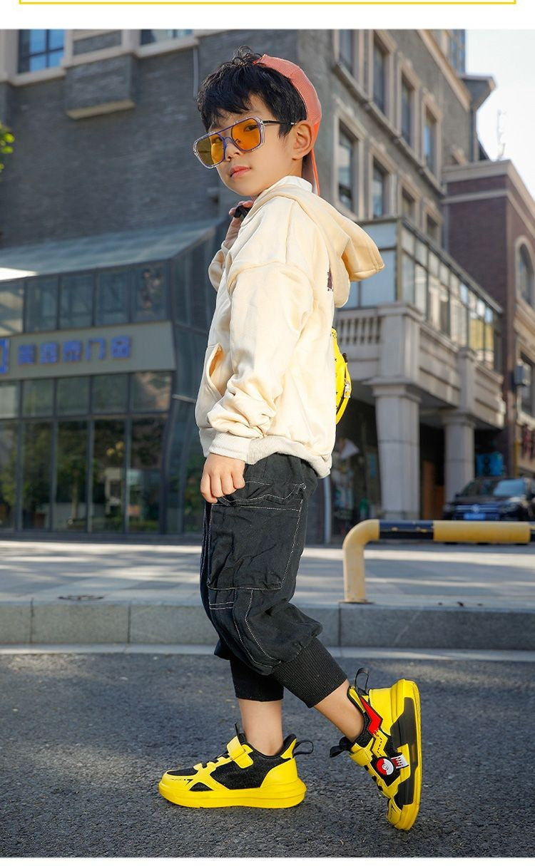 Pokemon Pikachu Children Sports Shoes Spring and autumn Fashion Anime Boy Sneakers Student Breathable Non-slip Running Shoe