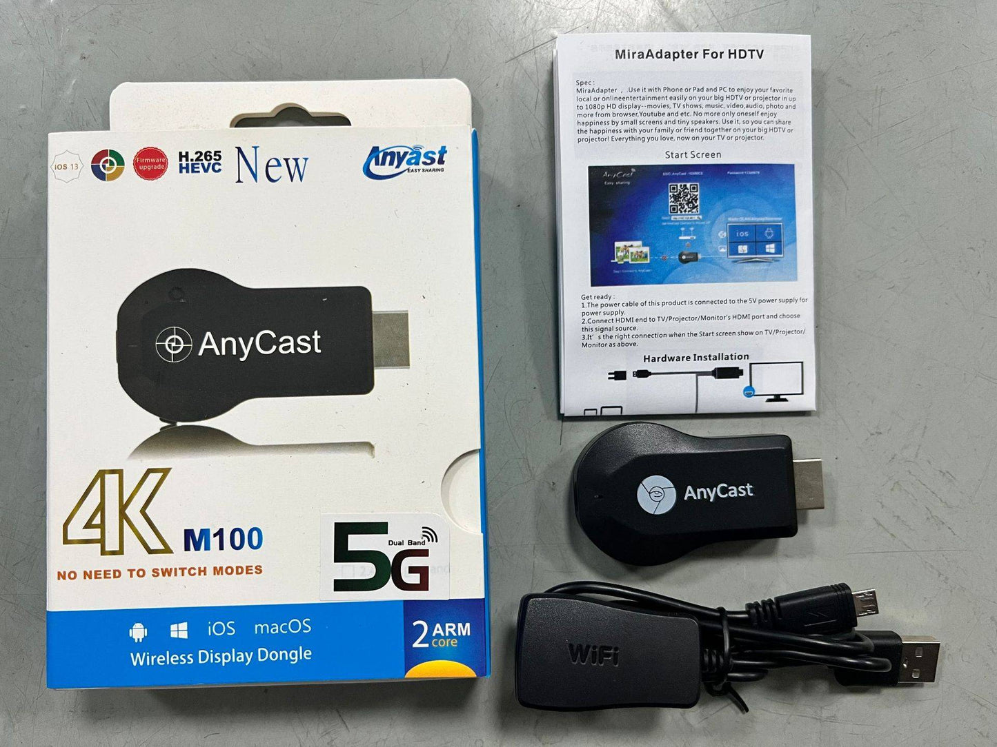 Novo M2 Plus Wireless HDMI WiFi Display 4K 1080P Compatível TV Dongle Receptor para DLNA Airplay Miracast para AnyCast para IOS